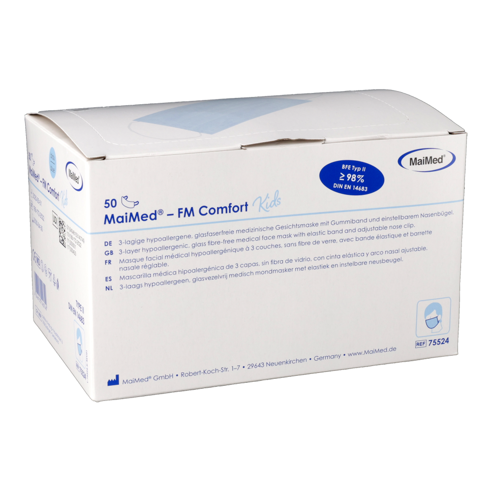 MaiMed® FM Comfort Kids OP-Masken Typ II blau – 50 Stück