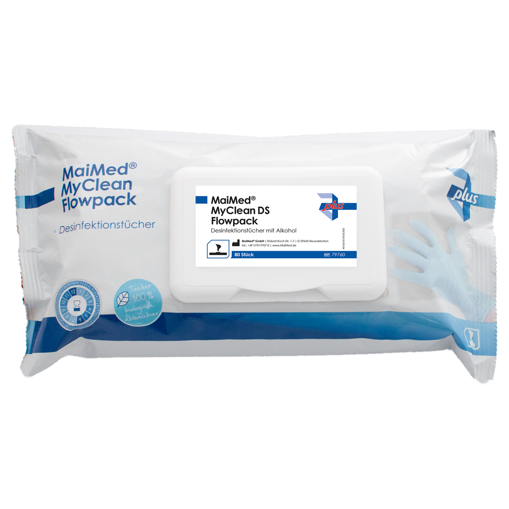MaiMed® MyClean DS Flowpack Flächendesinfektionstücher – 80 Stück